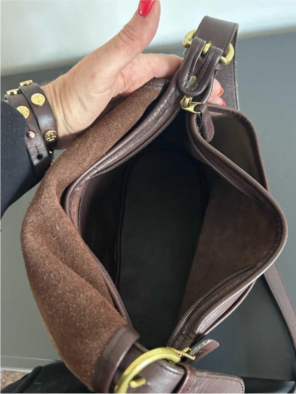 Coach Vintage Brown Leather Flap Shoulder Bag NYC Glove Tanned Leather Structure - Picture 9 of 16